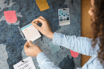 Cork memo board Painted world map