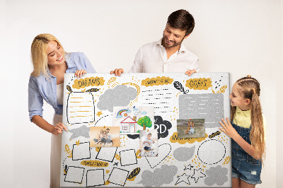 Cork board New Year's goals