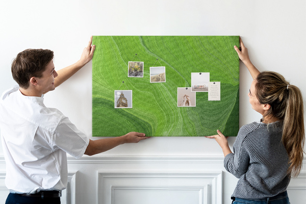 Cork display board Modern waves