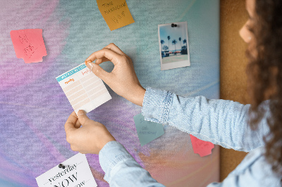 Cork memo board Colorful feathers
