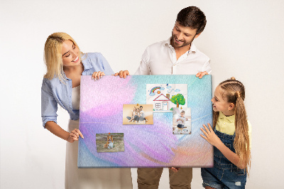 Cork memo board Colorful feathers