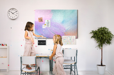 Cork memo board Colorful feathers