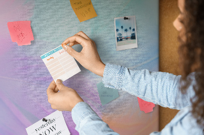 Cork memo board Colorful feathers