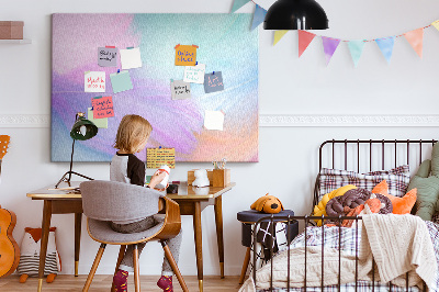 Cork memo board Colorful feathers