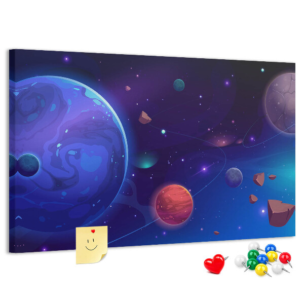 Cork board Galaxy planets