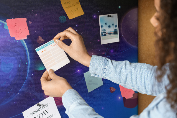 Cork board Galaxy planets