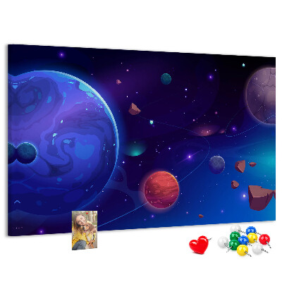 Cork board Galaxy planets
