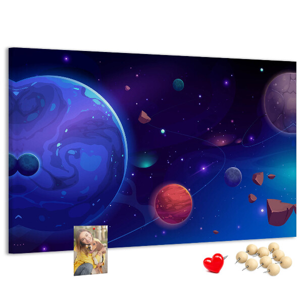 Cork board Galaxy planets