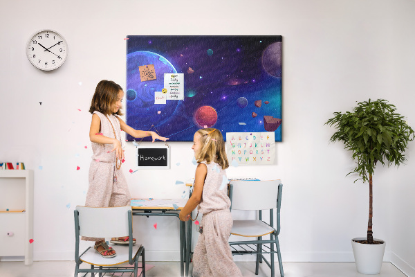 Cork board Galaxy planets