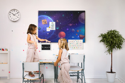 Cork board Galaxy planets