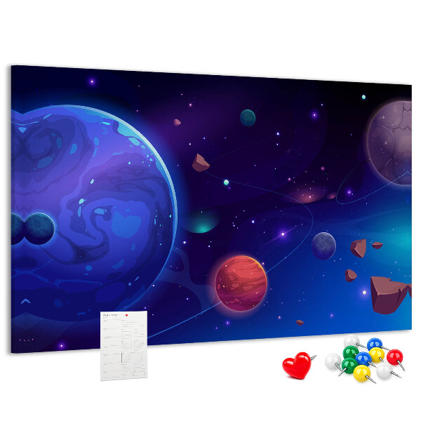 Cork board Galaxy planets