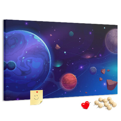 Cork board Galaxy planets