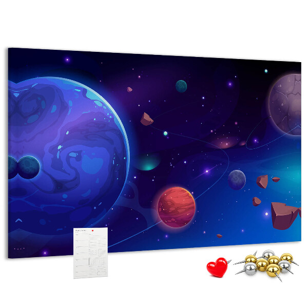 Cork board Galaxy planets