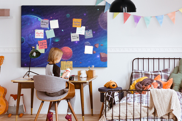 Cork board Galaxy planets