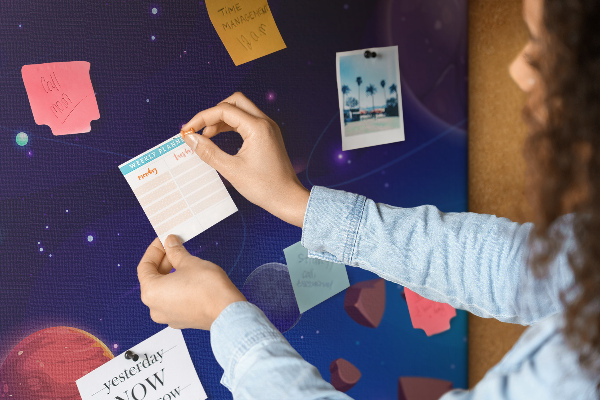 Cork board Galaxy planets