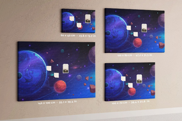 Cork board Galaxy planets