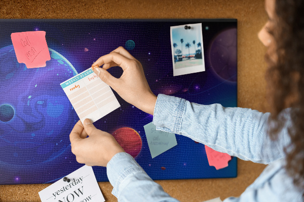 Cork board Galaxy planets