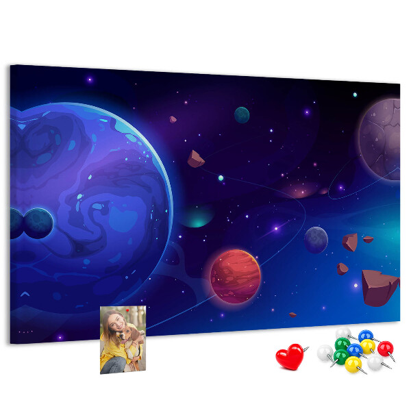 Cork board Galaxy planets