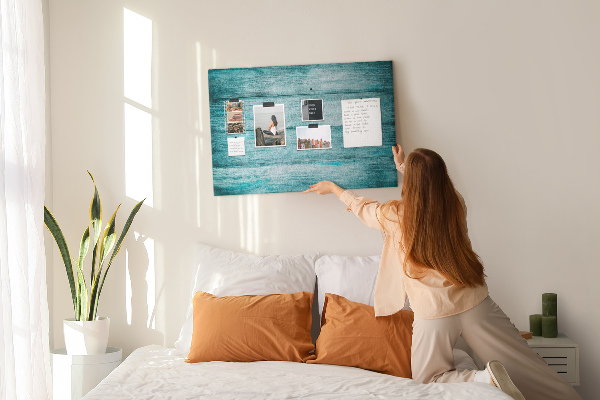 Cork display board Blue old wood