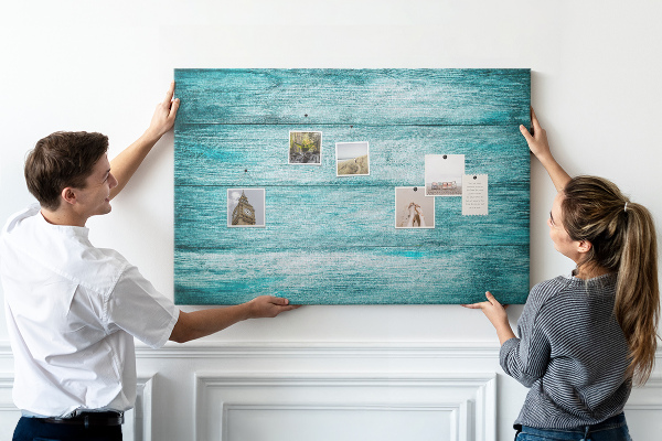 Cork display board Blue old wood