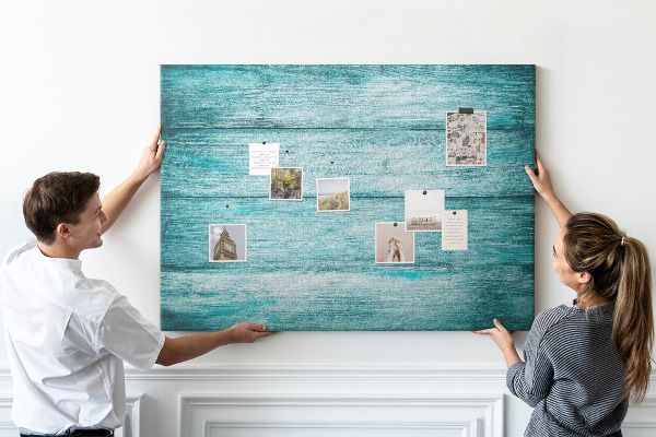 Cork display board Blue old wood