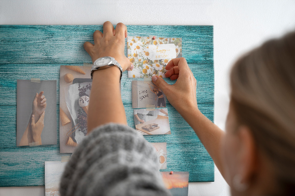 Cork display board Blue old wood