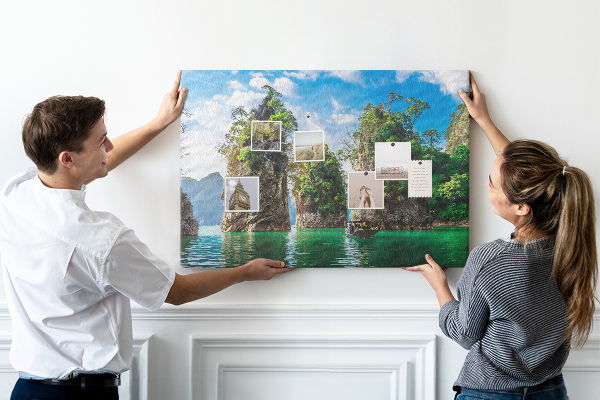 Cork memo board Lake trees nature