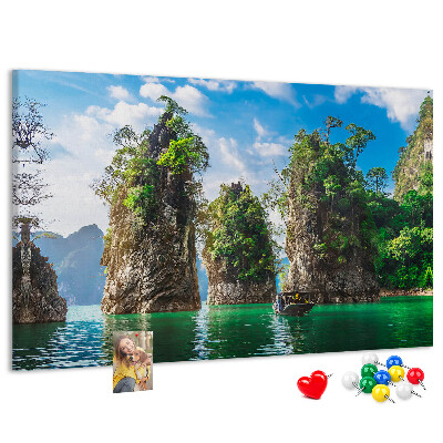 Cork memo board Lake trees nature