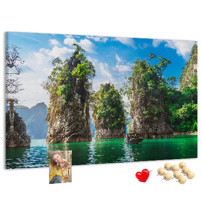 Cork memo board Lake trees nature