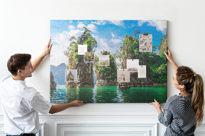 Cork memo board Lake trees nature