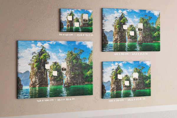 Cork memo board Lake trees nature