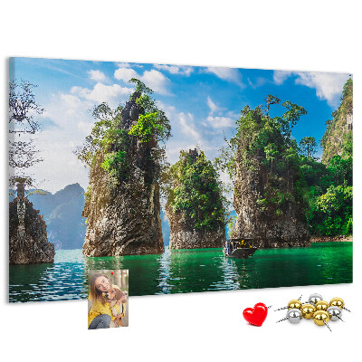 Cork memo board Lake trees nature