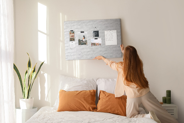 Cork memo board Wooden panels pattern