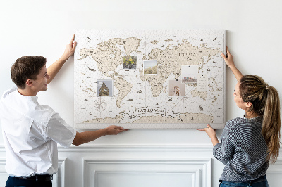 Cork display board Vintage world map