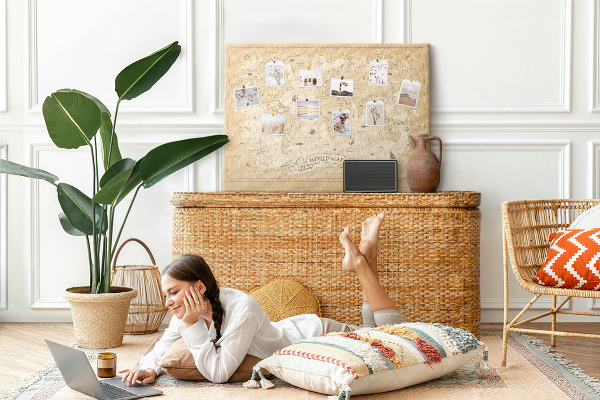 Cork memo board Vintage world map