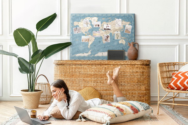 Cork board Vintage world map