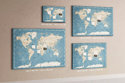 Cork board Vintage world map