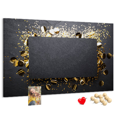 Cork memo board Gold confetti