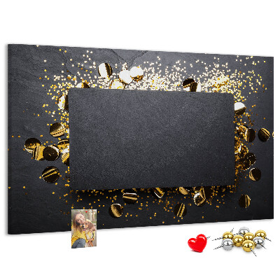 Cork memo board Gold confetti