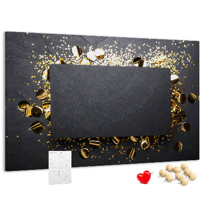 Cork memo board Gold confetti