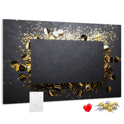 Cork memo board Gold confetti