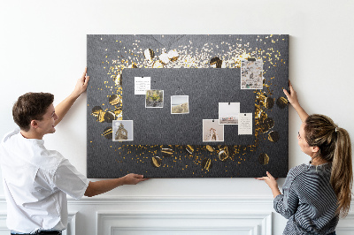 Cork memo board Gold confetti