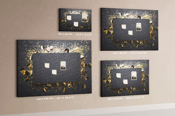 Cork memo board Gold confetti