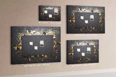 Cork memo board Gold confetti
