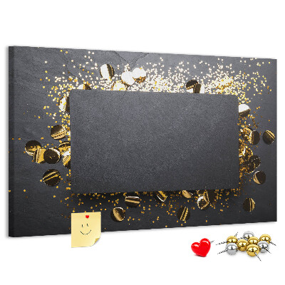 Cork memo board Gold confetti