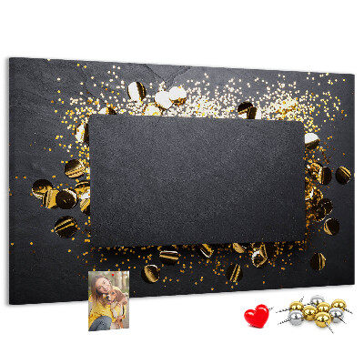Cork memo board Gold confetti