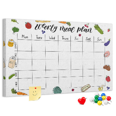 Cork display board Weekly menu