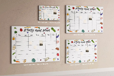 Cork display board Weekly menu