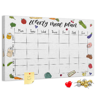 Cork display board Weekly menu