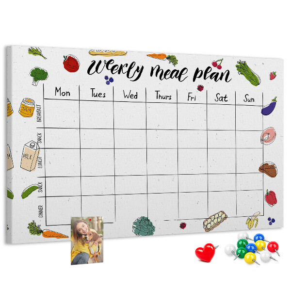 Cork display board Weekly menu